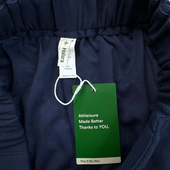 Halara High Waisted Plicated Side Pockets Wide Leg Waffle Pant Large NEW - Picture 5 of 10